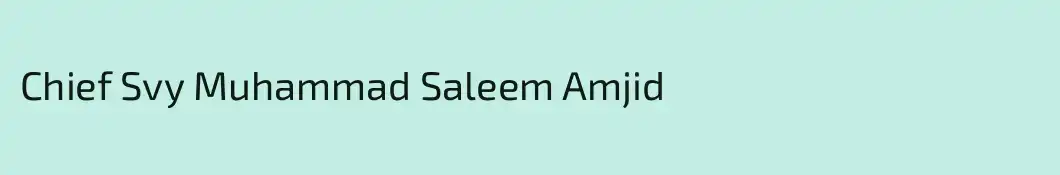 Chief Svy Muhammad Saleem Amjid